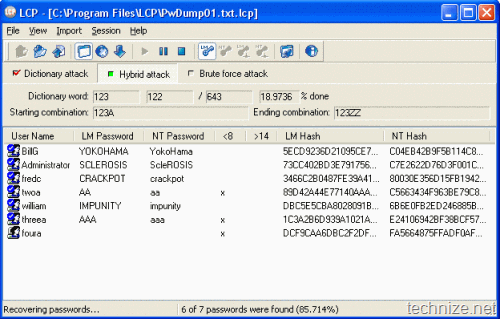 LCP Windows password recovery tool