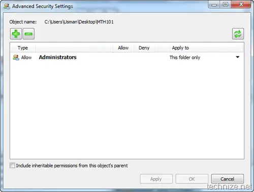 NTFS Permission Tools Advanced Settings