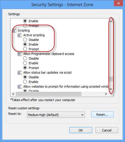 Disable JavaScript in Internet Explorer