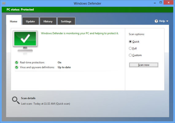 Windows Defender enabled