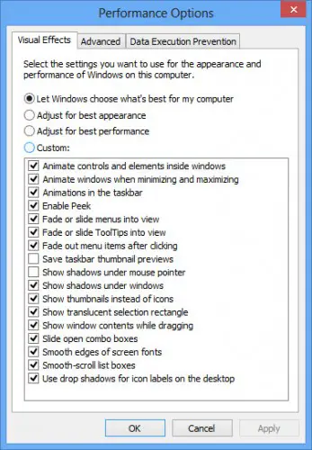 Performance options