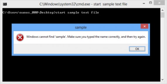 Windows cannot find file error