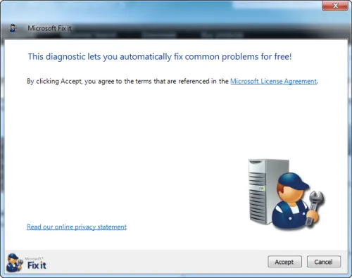 Microsoft fixit accept terms Microsoft fixit accept terms