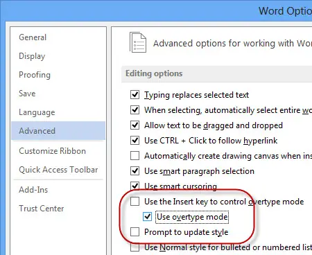 another word for insert mode