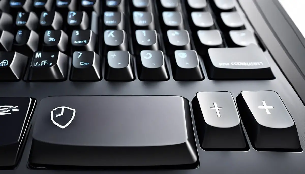 Image of arrow keys on a keyboard for text document editing, gaming control, spreadsheet management, accessibility, interactive design tools, and browsing/media playback.