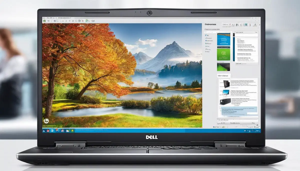 An image showing a Dell laptop with all its essential features labeled for better understanding.